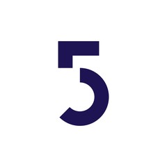 5 number five logo vector icon illustration