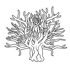 exotic coloring coral in the tropical sea. illustration