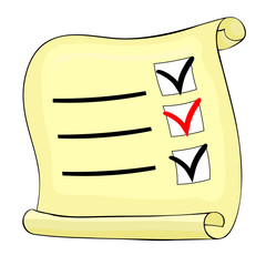 mark to select the answer in the questionnaire.  illustration