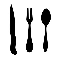 the cutlery spoon fork knife.  illustration