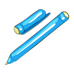 stationery felt-tip pen with a cap. illustration