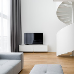 Living room with stairway