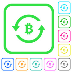 Bitcoin pay back vivid colored flat icons