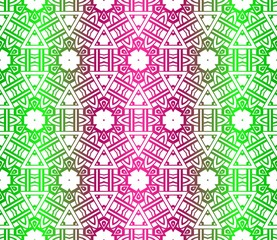 Decorative Ornament With Seamless Geometric Decoration. Symmetric Pattern . For Print Bandanna, Shawl, Tablecloth, Fabric Fashion, Scarf, Design. Vector