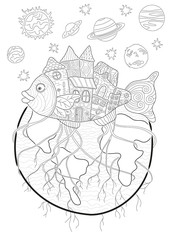 fish city coloring page