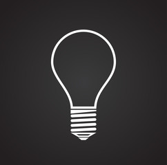 Lamp icon on black background for graphic and web design, Modern simple vector sign. Internet concept. Trendy symbol for website design web button or mobile app