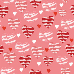 Vector coral pink and red love hearts. Perfect for fabric, wallpaper, stationery and scrapbooking projects and other crafts and digital work