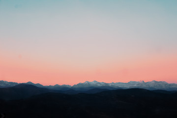 Mountain pink sunset