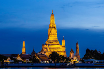 Wat Arun Temple at sunset in bangkok Thailand. Wat Arun is a Buddhist temple in Bangkok Yai district of Bangkok, Thailand, Wat Arun is among the best known of Thailand's landmarks