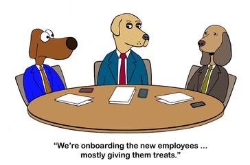 Company gives treats to dogs