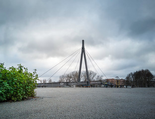 Fototapeta na wymiar Bridge of the Kaisersteg in Schöneweide Berlin.