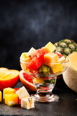 Fruit cube on white background