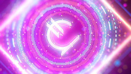 The lari currency of Georgia logo 3d illustration on digital background.