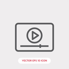 player icon. video player icon vector. Linear style sign for mobile concept and web design. player symbol illustration vector graphics - Vector	