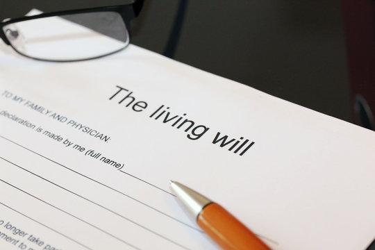 Blank Form Of The Living Will On A Desk