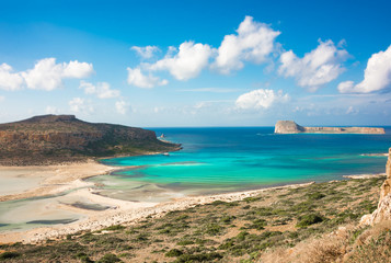 Naklejka na ściany i meble Balos beach on Crete island in Greece