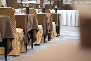 Table meeting set are prepared for seminar