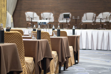 Table meeting set are prepared for seminar