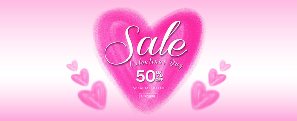 Valentine day sale Banner template, web banner3