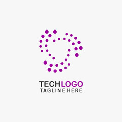 Abstract tech logo design