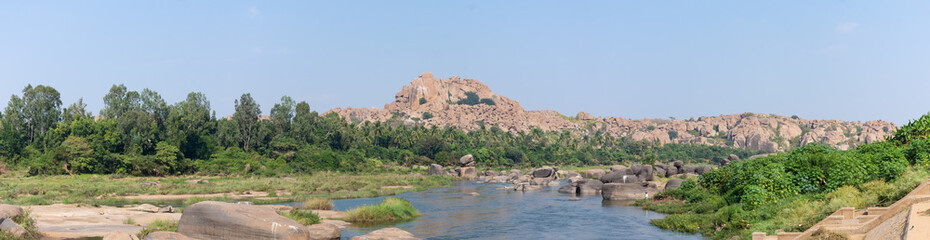 Panorama du site historique d'Hampi, Karnataka, Inde