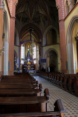 Fototapeta premium Tarnow, Poland - May 01, 2014: Interior of the Gothic Catholic Church of the Holy Family