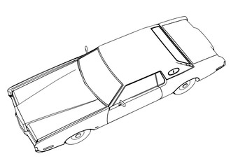 sketch retro car vector