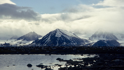 Svalbard; the landscape of the mountains 