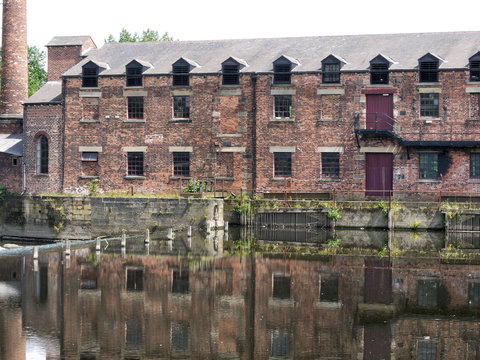 Old Victorian Mill On River Aire, Hunslet, Leeds