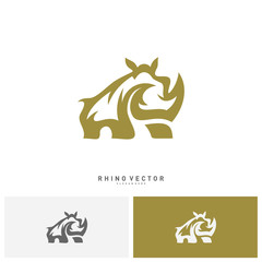 Rhino Logo Concept Vector. Rhino Logo Template - Vector