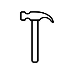 Line icon hammer, logo on white background