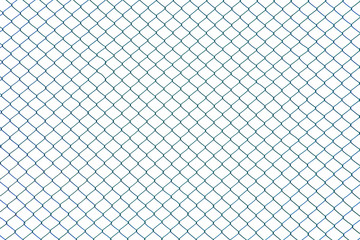 blue cage metal wire on pale white background
