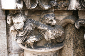 Decoration sculptures of main cathedral of Saulieu