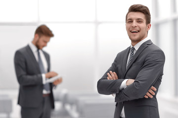 successful businessman on the background of the office