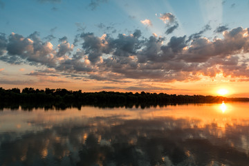 Wild Danube delta sunset 