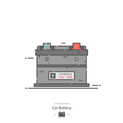 Car battery - Line color icon