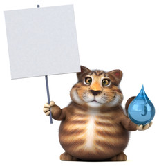 Obraz premium Fun cat - 3D Illustration