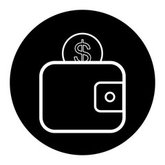 Wallet icon, flat style. Vector - Vector