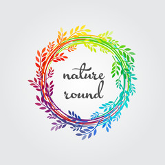 Obraz premium Circle nature frame design with rainbow colors