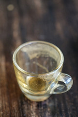 shot espresso coffee Empty glass