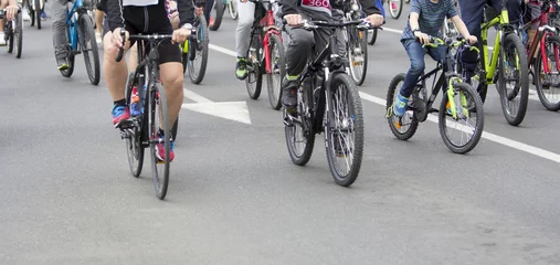 Papier Peint photo Vélo Group of cyclist during at bike street race