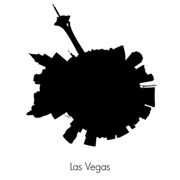 Las Vegas vector circular skyline