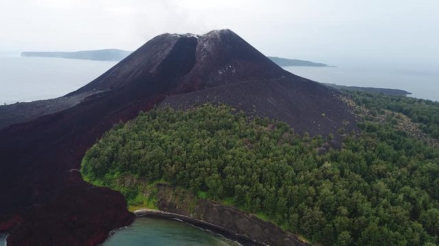 Aerial Footage of Krakatoa (Anak Krakatau) taken Oct 2017 - Raw Footage