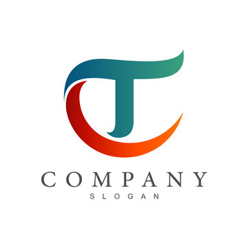 CT logo, TC logo, letter c and letter t initial letter logo template