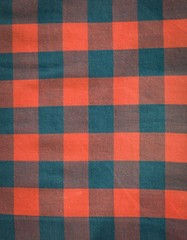 Hipster checkered red and blue cotton fabric texture