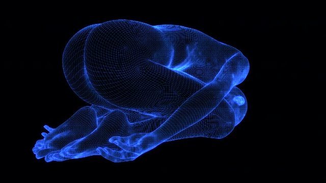 4K Holographic Future Android AI Women Yoga Child Seamless Loop
