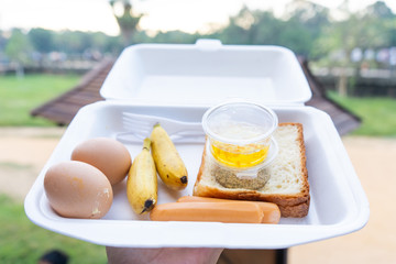 breakfast box from Hotel at Siem reap
