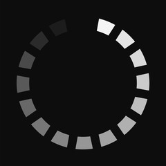 Fototapeta na wymiar Round download sign isolated on black background. Load icon. Data loading bar. Vector stock illustration