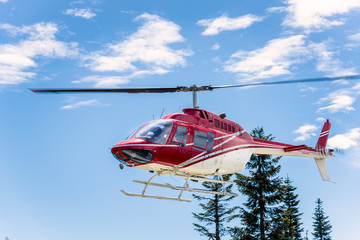 Helicopter Taking off on a Sunny Summer Day