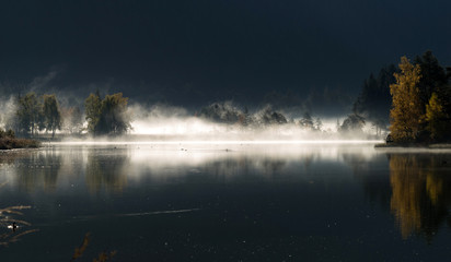 Nebel. &Ouml;stereich. Salzburg. Sonnenaufgang.